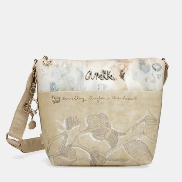 Γυναικεία Τσάντα Large Crossbody Bag With Front Pocket Anekke Memories Μπεζ